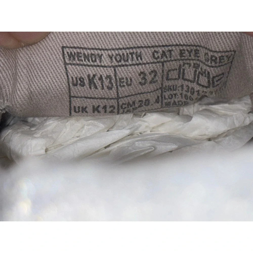 HEY DUDE Girls Leopard‎ Shoe Gray Wendy Youth Cat Eye Slip On Kids Silver 13